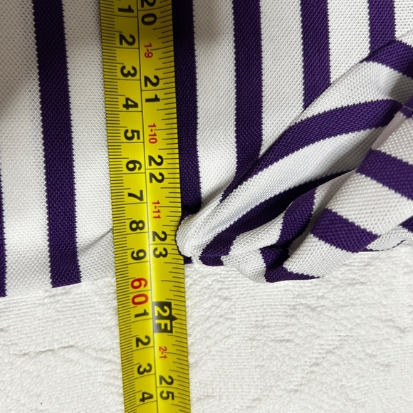 RLX Ralph Lauren Golf Shirt Size Large Purple & White Stripped READ - Picture 9 of 13